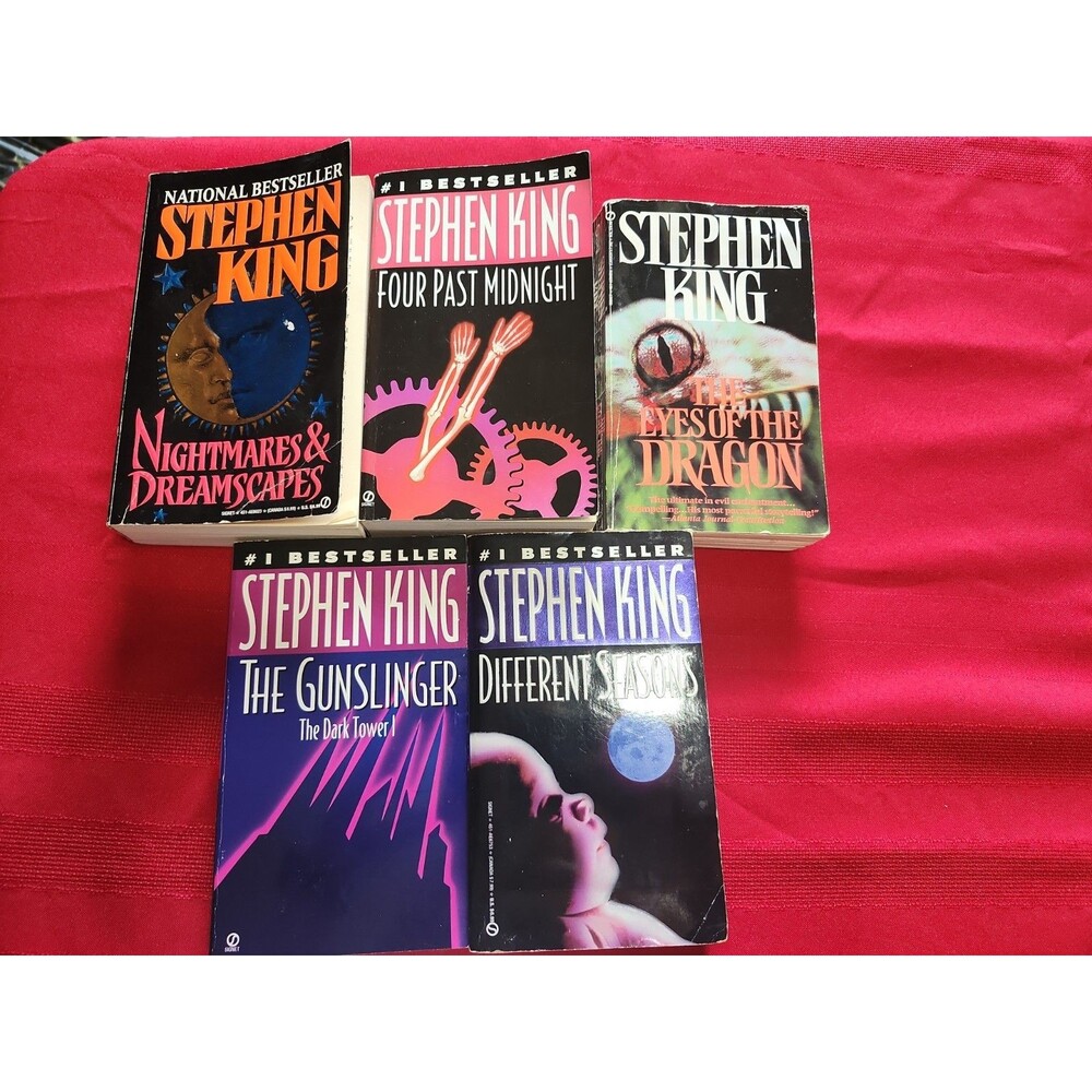 Lot of 5 Vintage Stephen King Paperbacks Gunslinger Eyes of Dragon Signet Used